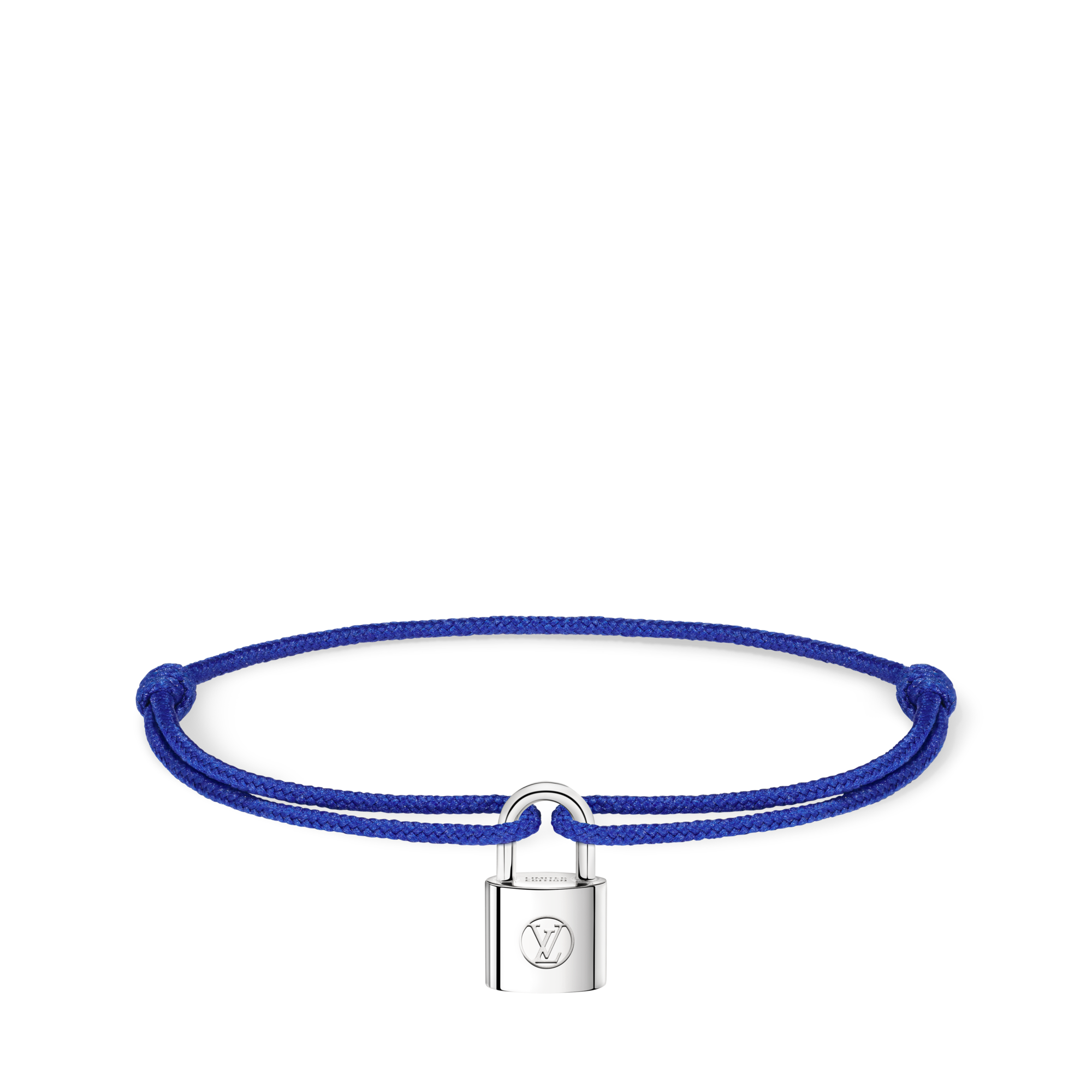 Silver Lockit Bracelet, Sterling Silver and Blue Polyester Cord